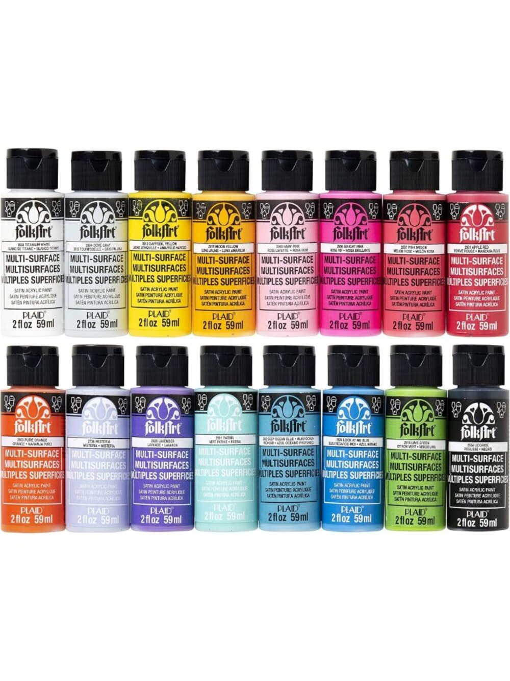16-Piece Non-Toxic Acrylic Craft Paint Set for Beginners & Artists - Bright